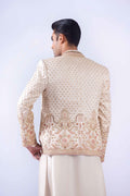 Ivory Embroidered Raw Silk Raja Coat (4-Piece) - Image 6