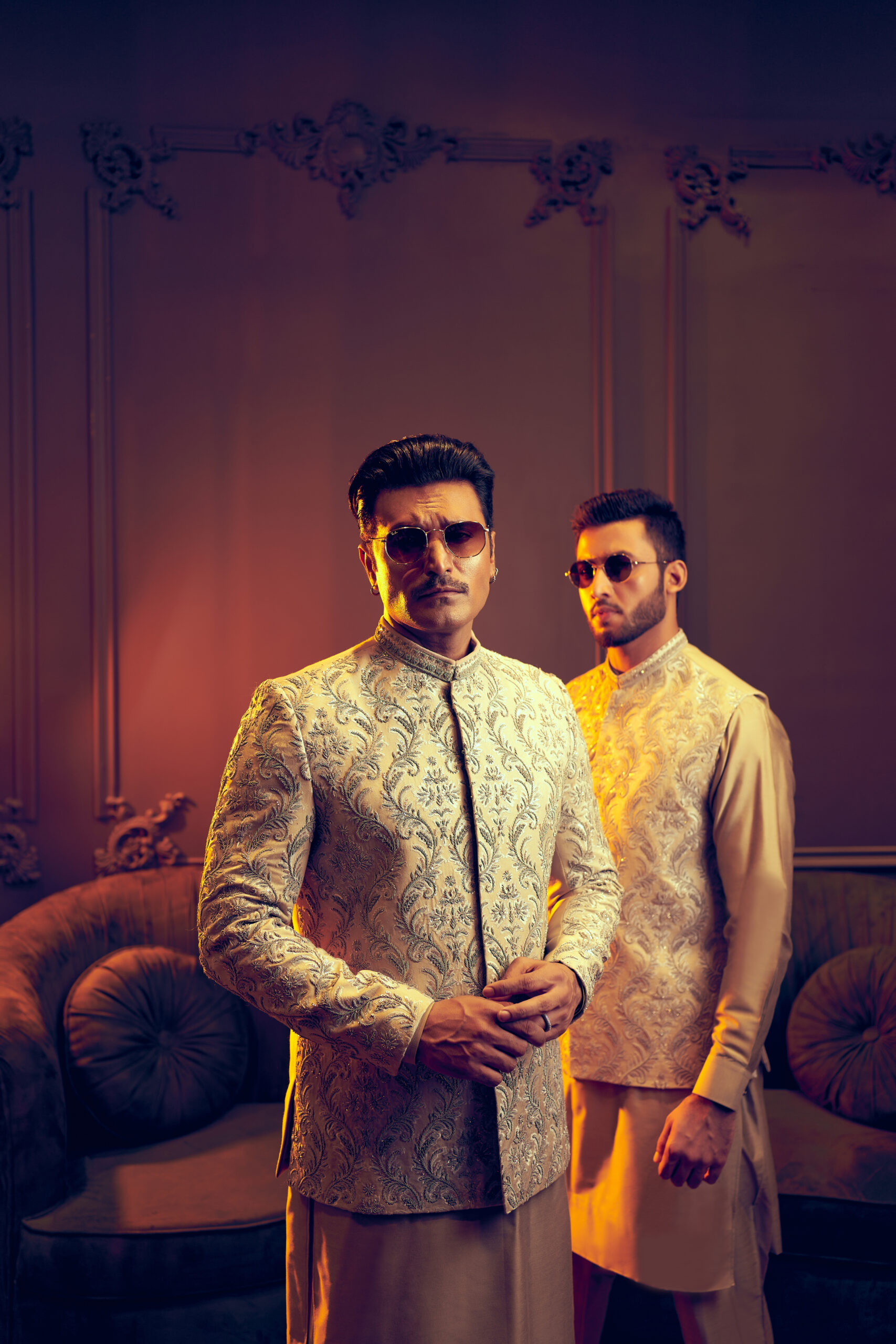 Ivory Embroidered Silk-Blend Prince Coat (2-Piece) - Image 7