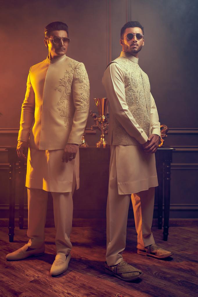 Ivory Embroidered Silk-Blend Prince Coat (3-Piece) - Image 3