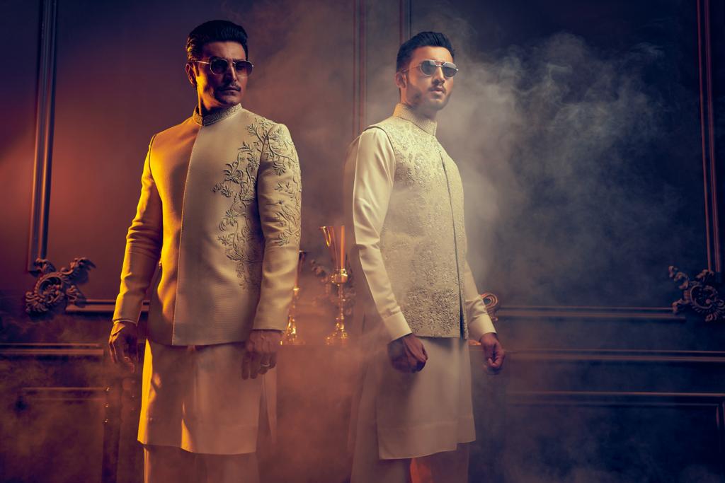 Ivory Embroidered Silk-Blend Prince Coat (3-Piece) - Image 4