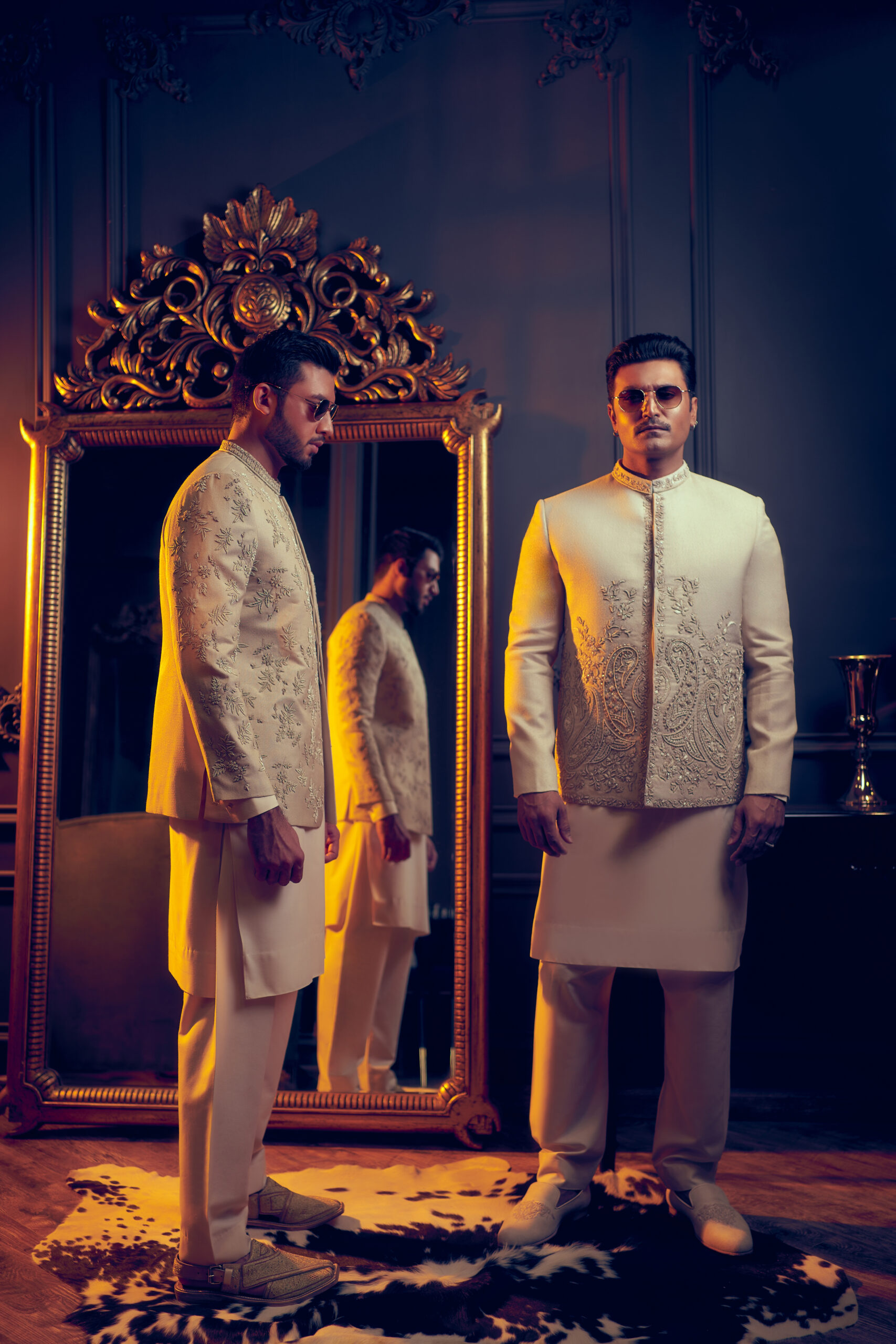 Ivory Embroidered Silk-Blend Prince Coat (3-Piece) - Image 3