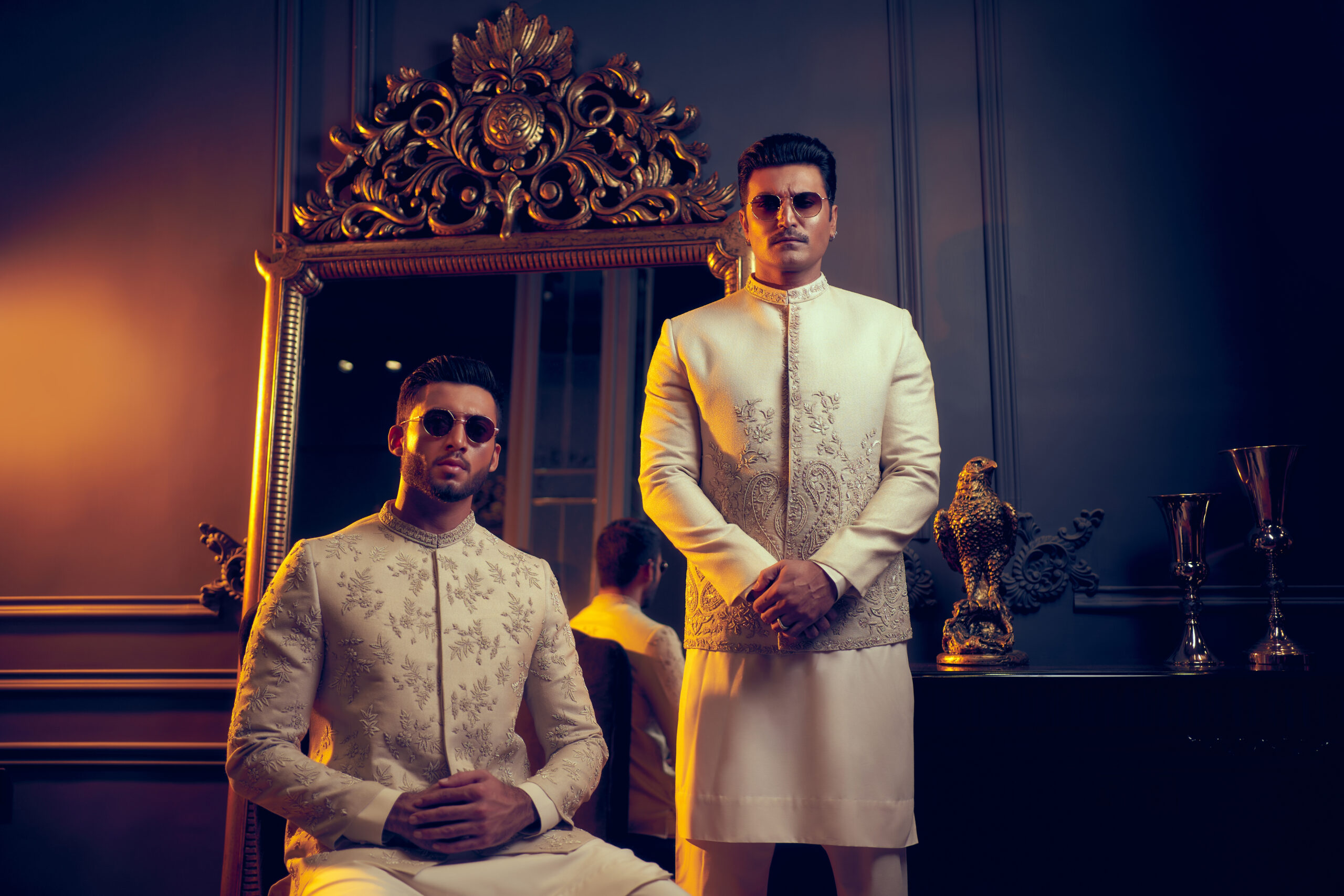 Ivory Embroidered Silk-Blend Prince Coat (3-Piece) - Image 4