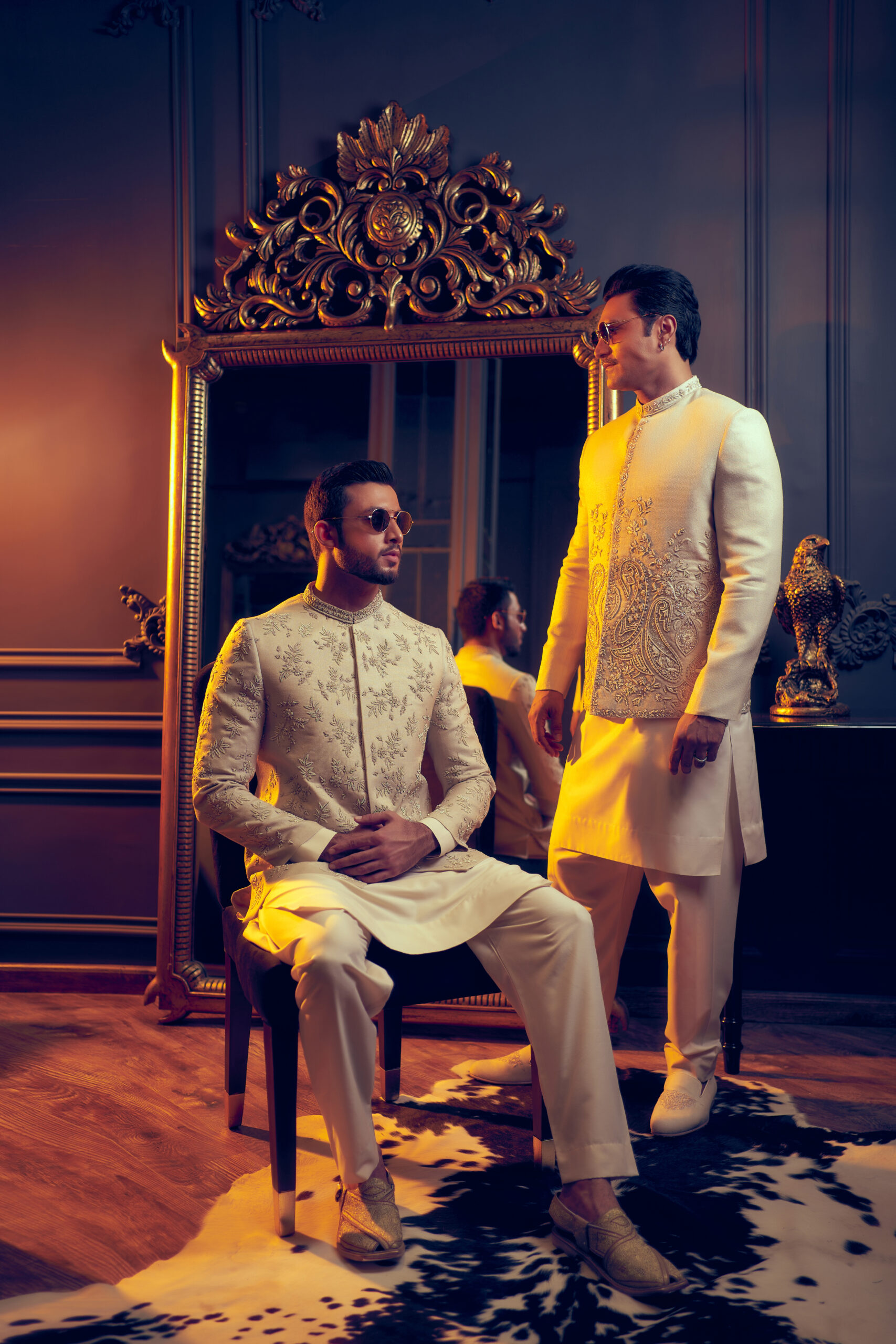 Ivory Embroidered Silk-Blend Prince Coat (3-Piece) - Image 5