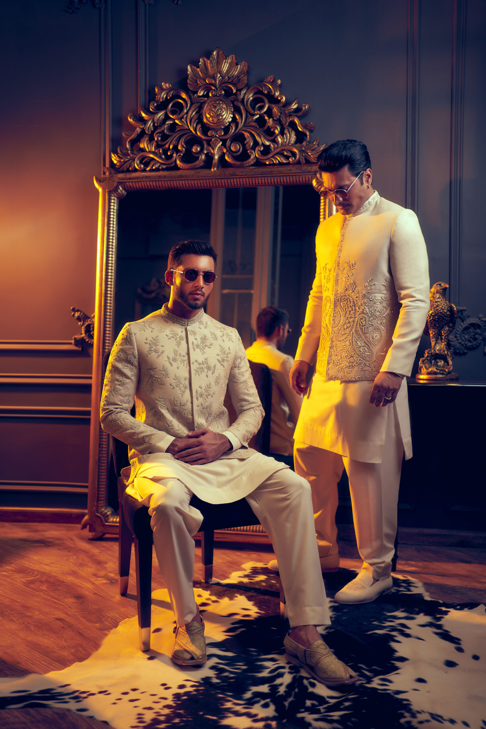 Ivory Embroidered Silk-Blend Prince Coat (3-Piece) - Image 6