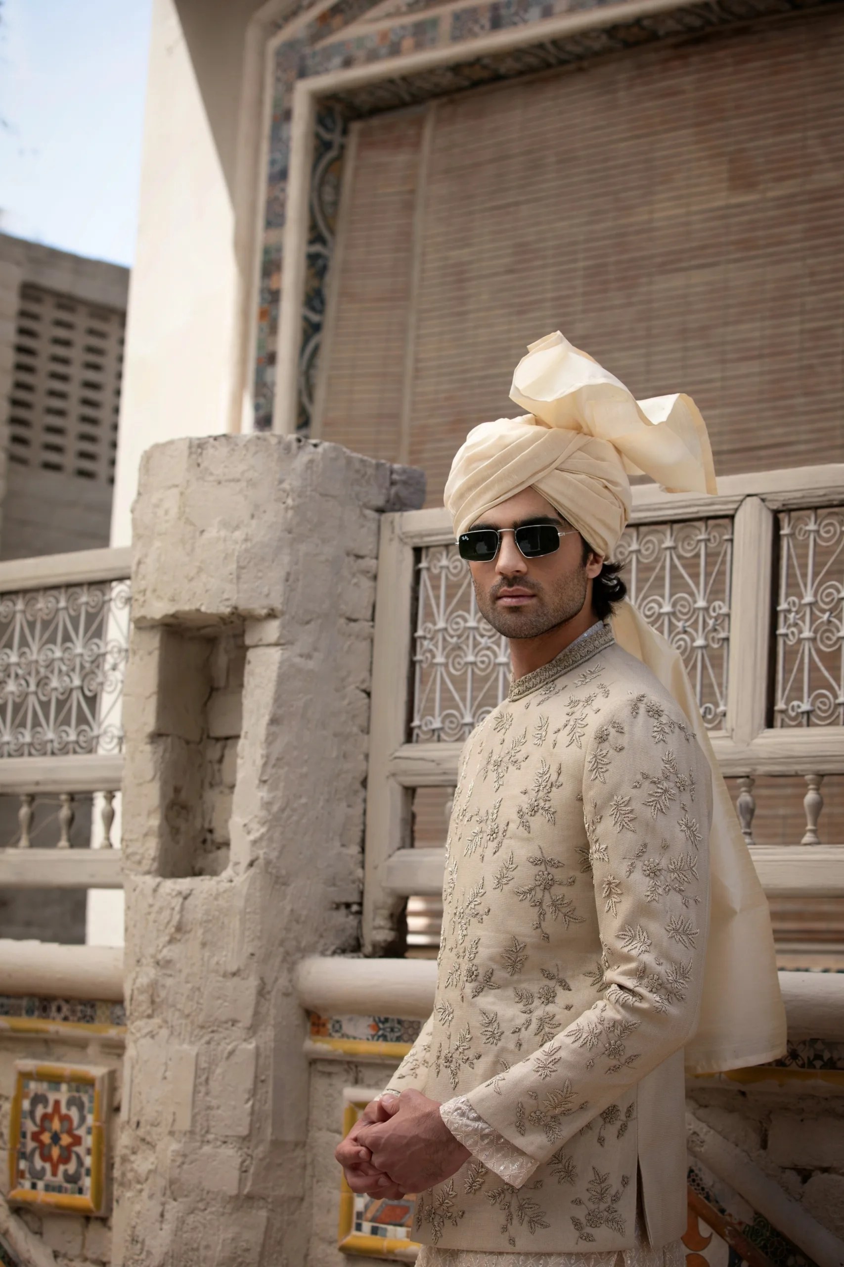 Ivory Embroidered Silk-Blend Prince Coat (3-Piece) - Image 3