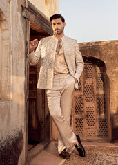 Pearl Embroidered Silk Prince Coat (2-Piece) - Image 3