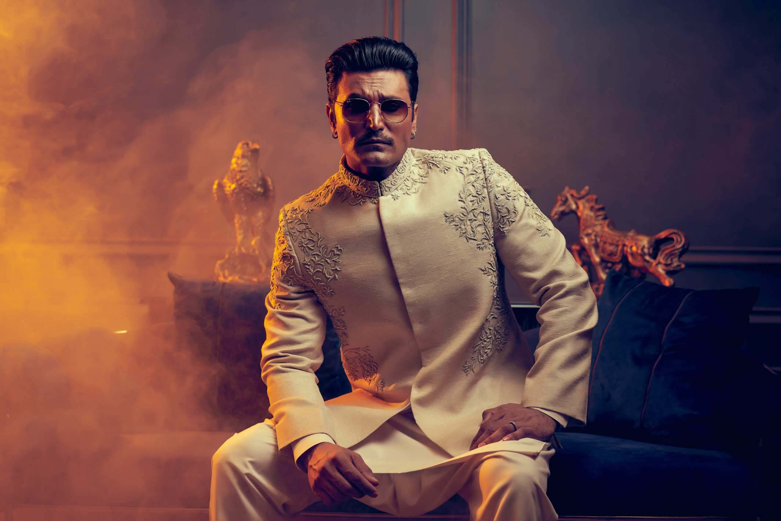 Ivory Embroidered Suiting Prince Coat (3-Piece) - Image 5