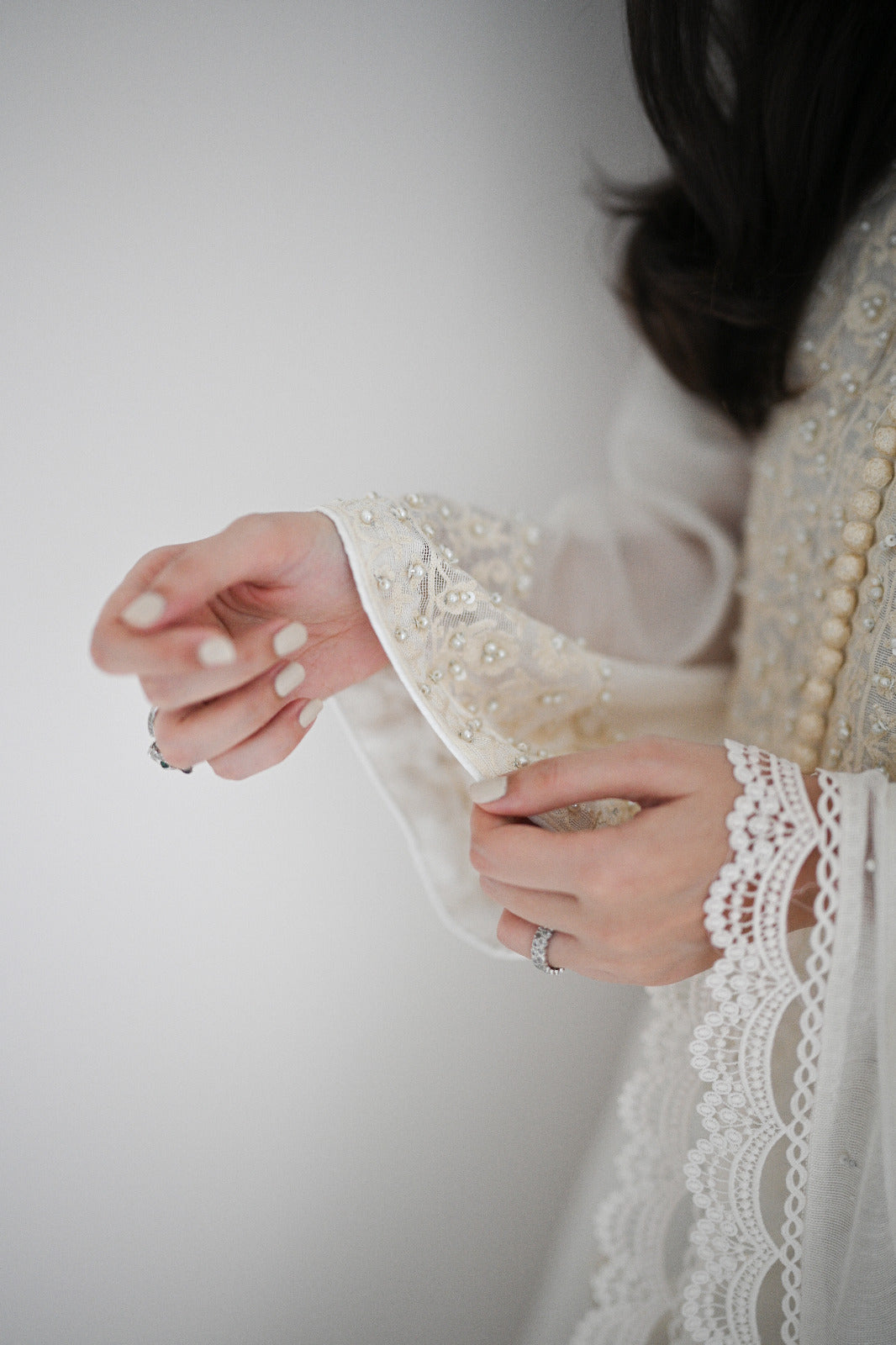 Ivory Ari Embroidered Cotton Net Salwar Kameez (3-Piece) - Image 6