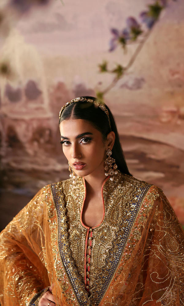 Pakistani Off-White Zardozi Cotton Net Salwar Kameez (3-Piece) - Image 6