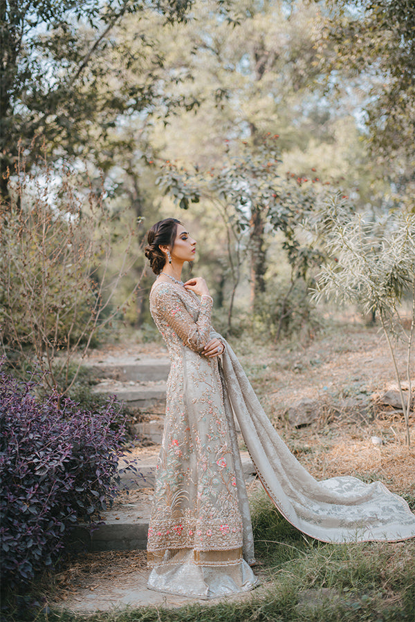 Ivory Resham Embroidered Jamawar Salwar Kameez (3-Piece) - Image 6