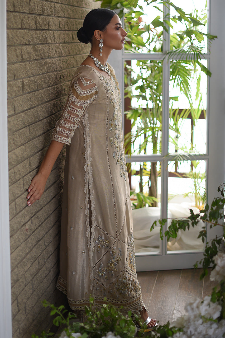 Ivory Gold Mesuri Zardozi Salwar Kameez (3-Piece) - Image 4
