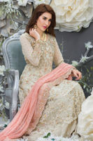 Pakistani Off-White Zardozi Net Salwar Kameez (3-Piece) - Image 3