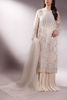 Pakistani Ivory Embroidered Organza Shirt with Crushed Silk Lehenga (3-Piece) - Image 2