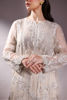 Pakistani Ivory Embroidered Organza Shirt with Crushed Silk Lehenga (3-Piece) - Image 9