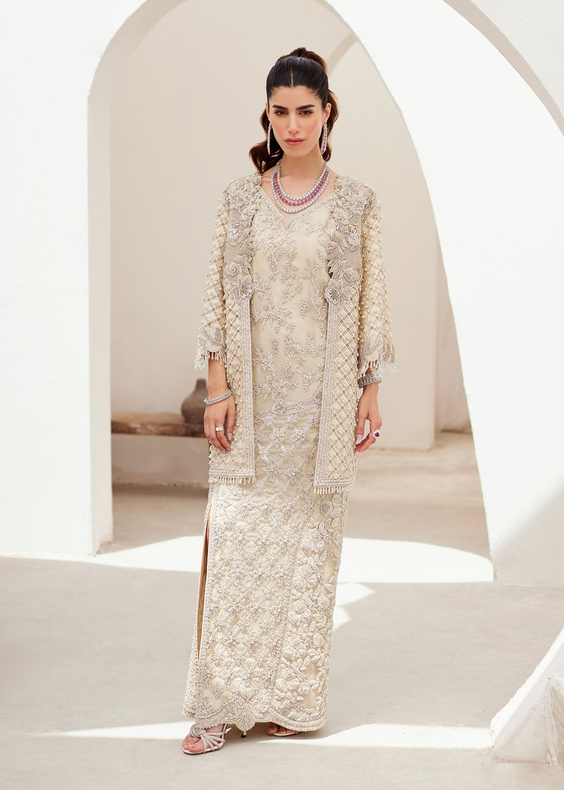 Off-White Embellished Organza & Raw Silk Jacket Dress (3-Piece) - Image 1