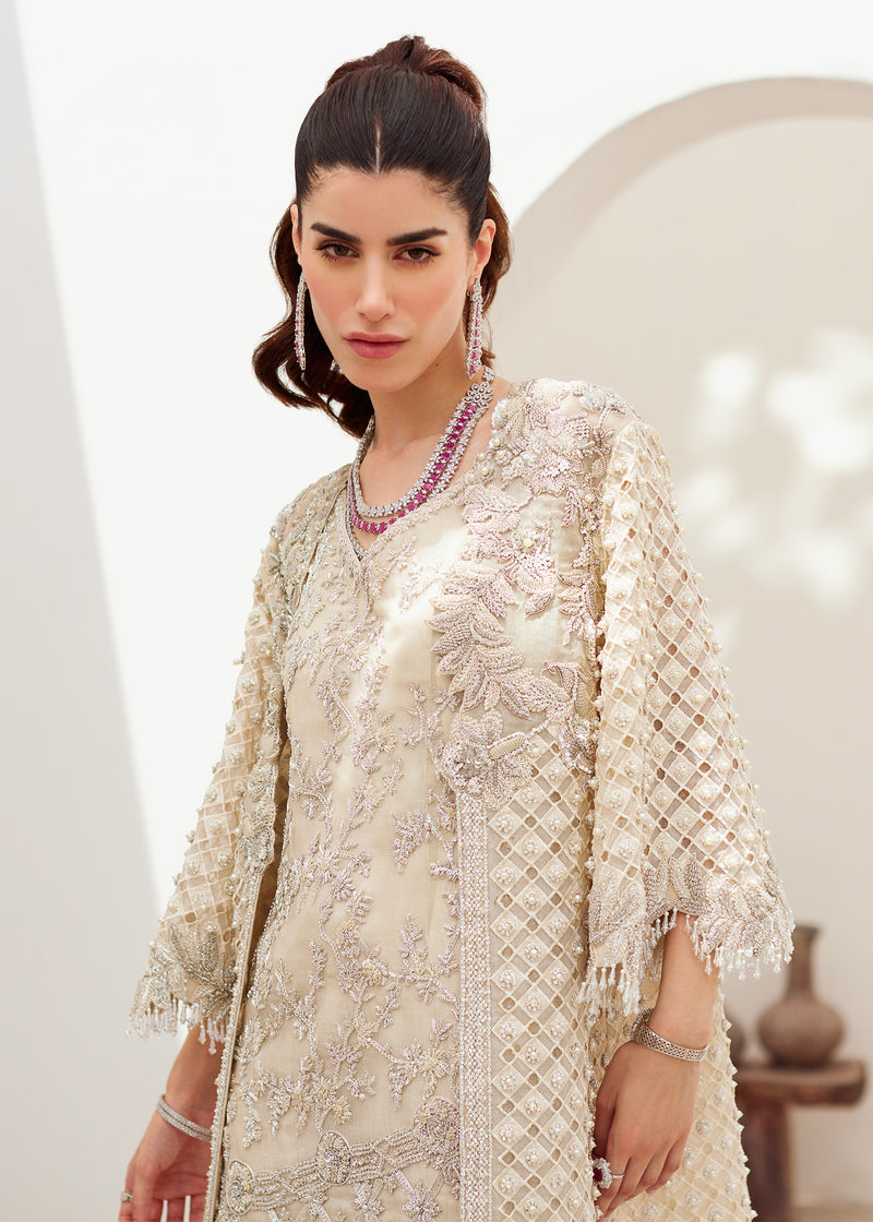 Off-White Embellished Organza & Raw Silk Jacket Dress (3-Piece) - Image 3