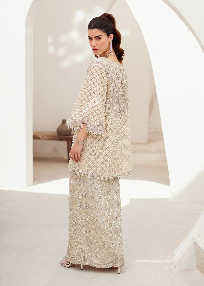 Off-White Embellished Organza & Raw Silk Jacket Dress (3-Piece) - Image 4