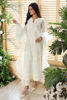 Pakistani Off-White Tie-Dye Embroidered Organza Lawn Salwar Kameez (3-Piece) - Image 2