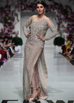 Nude Embroidered Organza & Net Long Shirt (2-Piece) - Image 3