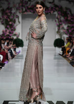 Nude Embroidered Organza & Net Long Shirt (2-Piece) - Image 4