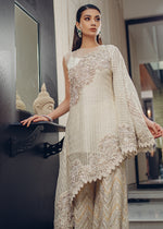Ivory White Embroidered Organza Salwar Kameez (3-Piece) - Image 6