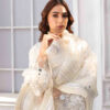Ivory Pearl & Mirror Work Organza Salwar Kameez (3-Piece) - Image 3