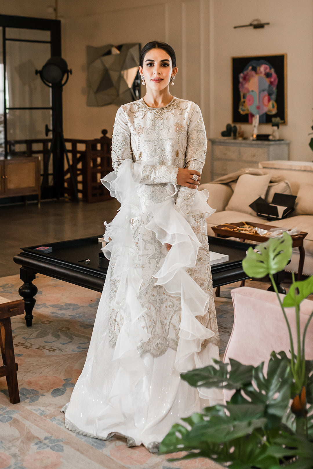 Ivory Embellished Salwar Kameez (3-Piece) - Image 1