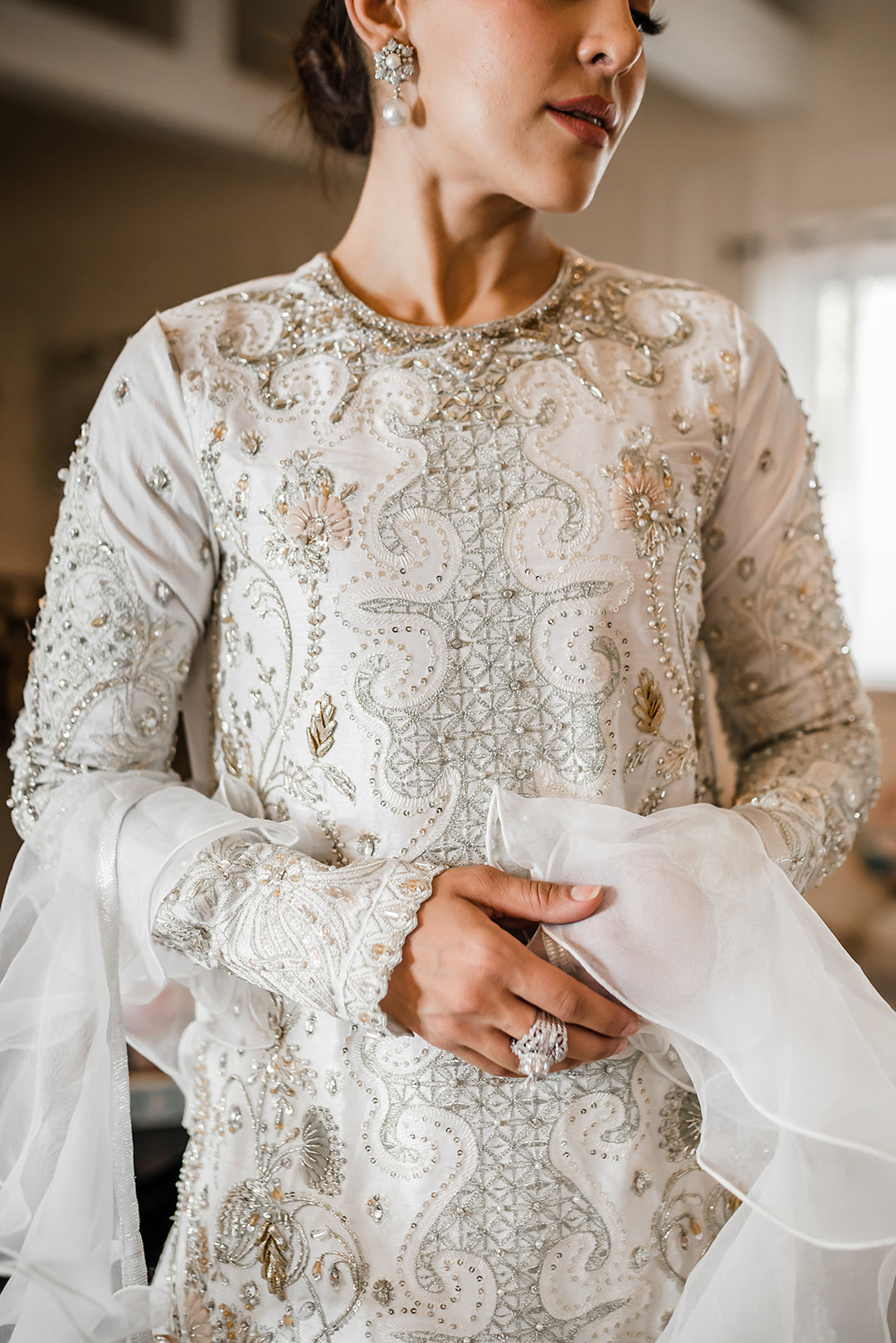 Ivory Embellished Salwar Kameez (3-Piece) - Image 2