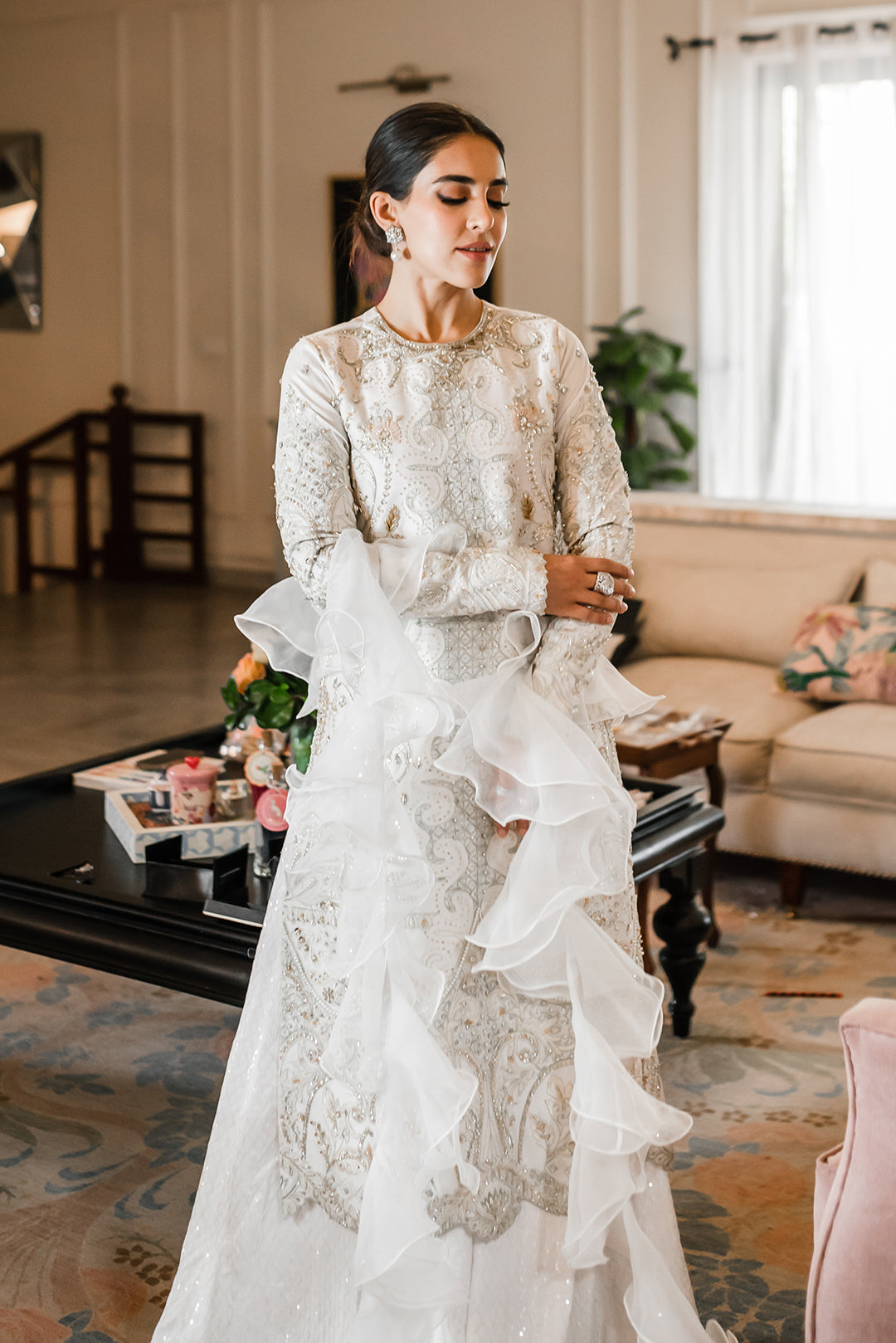 Ivory Embellished Salwar Kameez (3-Piece) - Image 3