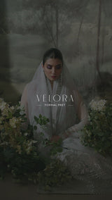 Ecru Embroidered Organza Salwar Kameez (3-Piece) - Image 8