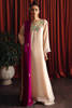 Ivory Floral Embroidered Raw Silk Salwar Kameez (3-Piece) - Image 2