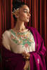 Ivory Floral Embroidered Raw Silk Salwar Kameez (3-Piece) - Image 5