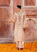 Ivory Hand-Embellished Korean Raw Silk Salwar Kameez (3-Piece) - Image 5