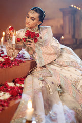 Pakistani Off-White Resham & Sequin Raw Silk Salwar Kameez (3-Piece) - Image 7