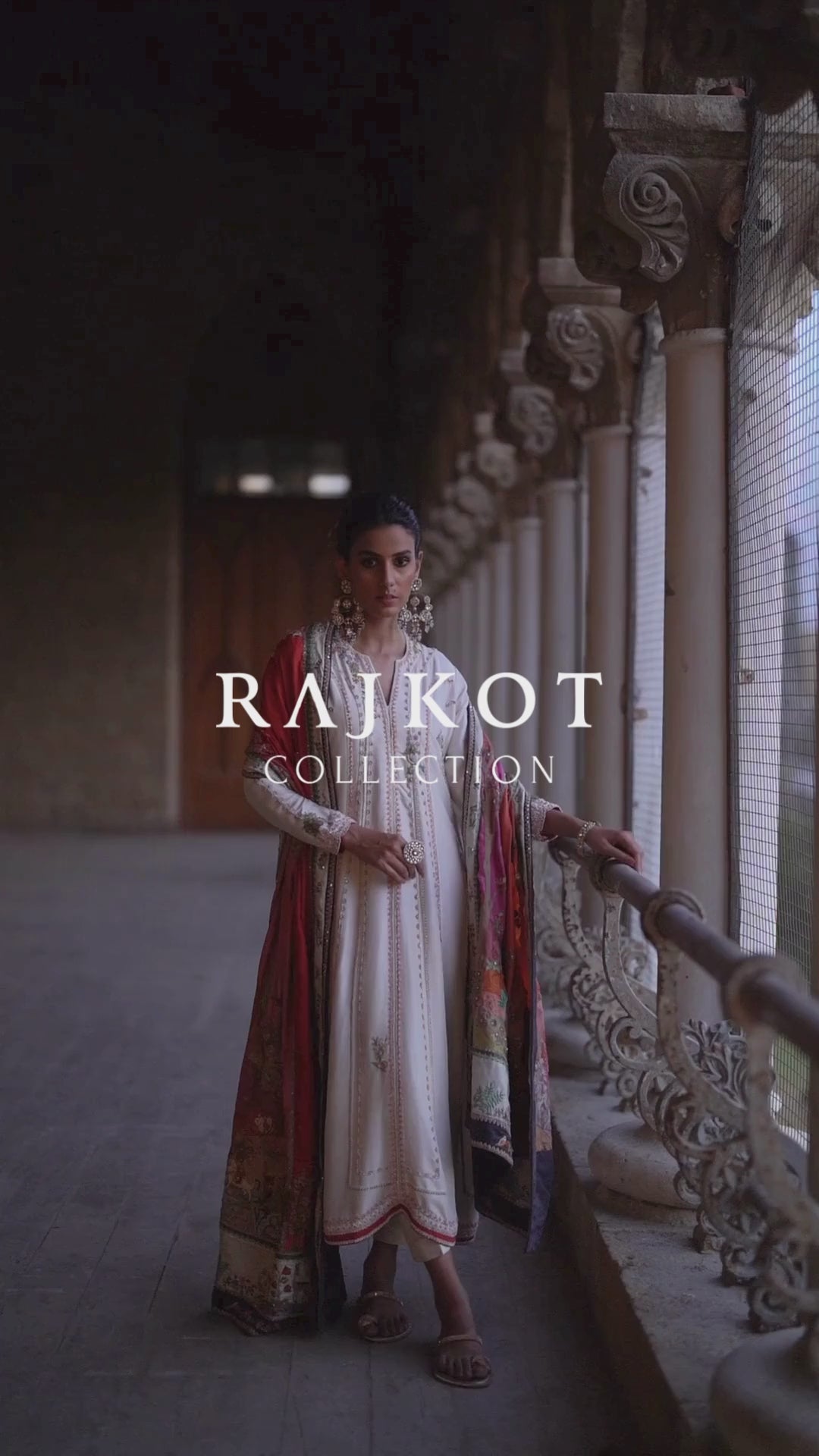 Pakistani Ivory Resham Zardozi Raw Silk Kurta (3-Piece) - Image 7