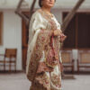 Pakistani Ivory Gold Zardozi Raw Silk Kurta Set (3-Piece) - Image 7