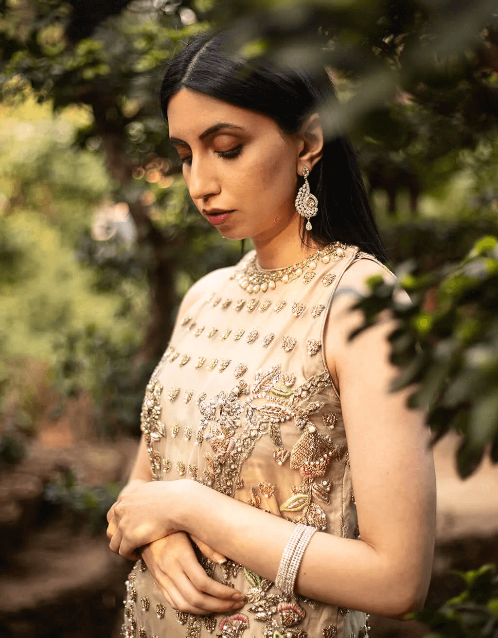 Ivory Embellished Satin-Silk Kurta Set (2-Piece) - Image 3