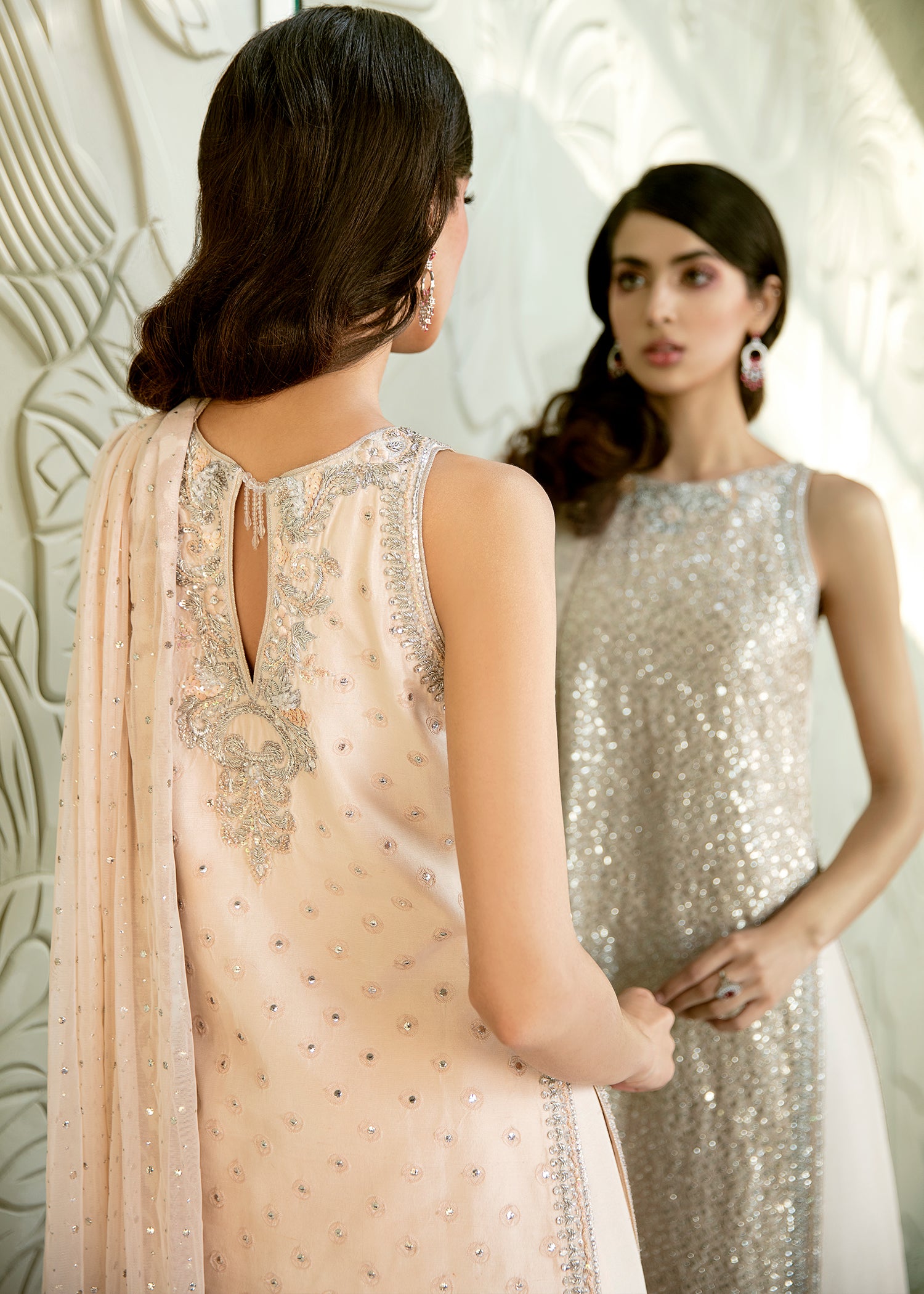 Nude Kamdani Silk Salwar Kameez (3-Piece) - Image 2