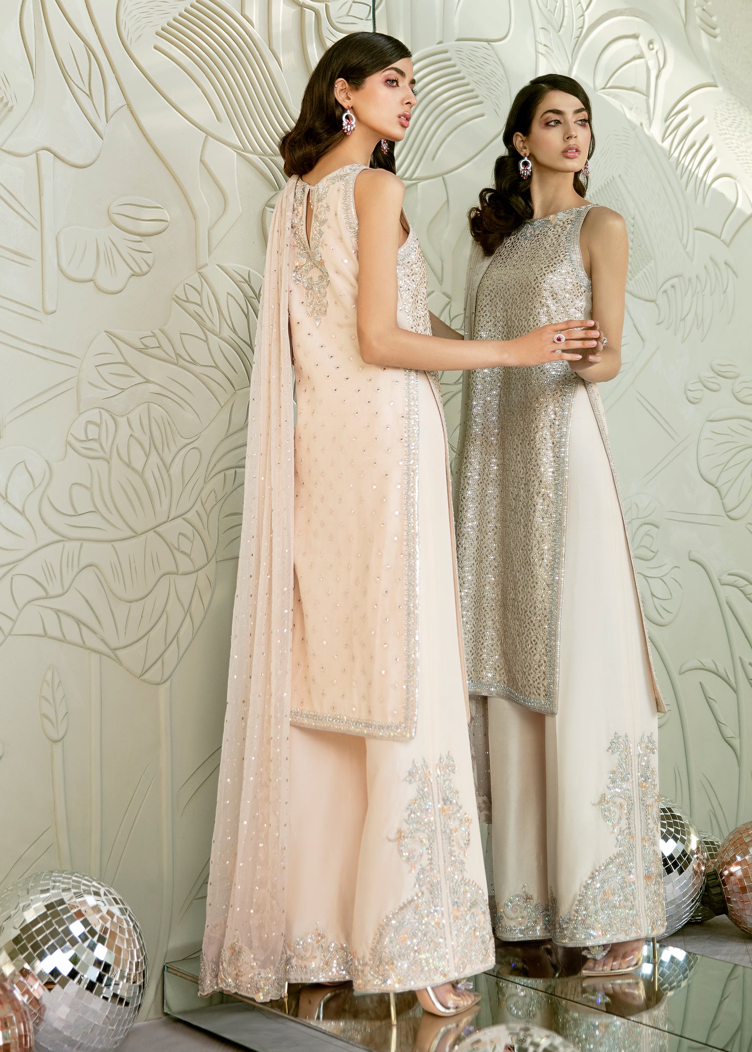 Nude Kamdani Silk Salwar Kameez (3-Piece) - Image 3