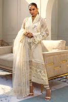 Vanilla Crochet & Mirror Embroidered Silk Net Salwar Kameez (3-Piece) - Image 2