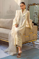Vanilla Crochet & Mirror Embroidered Silk Net Salwar Kameez (3-Piece) - Image 3