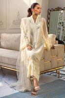 Vanilla Crochet & Mirror Embroidered Silk Net Salwar Kameez (3-Piece) - Image 4