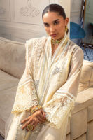 Vanilla Crochet & Mirror Embroidered Silk Net Salwar Kameez (3-Piece) - Image 5