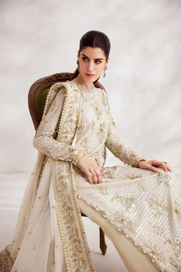 Ivory Zardozi Organza & Silk Salwar Kameez (3-Piece) - Image 7