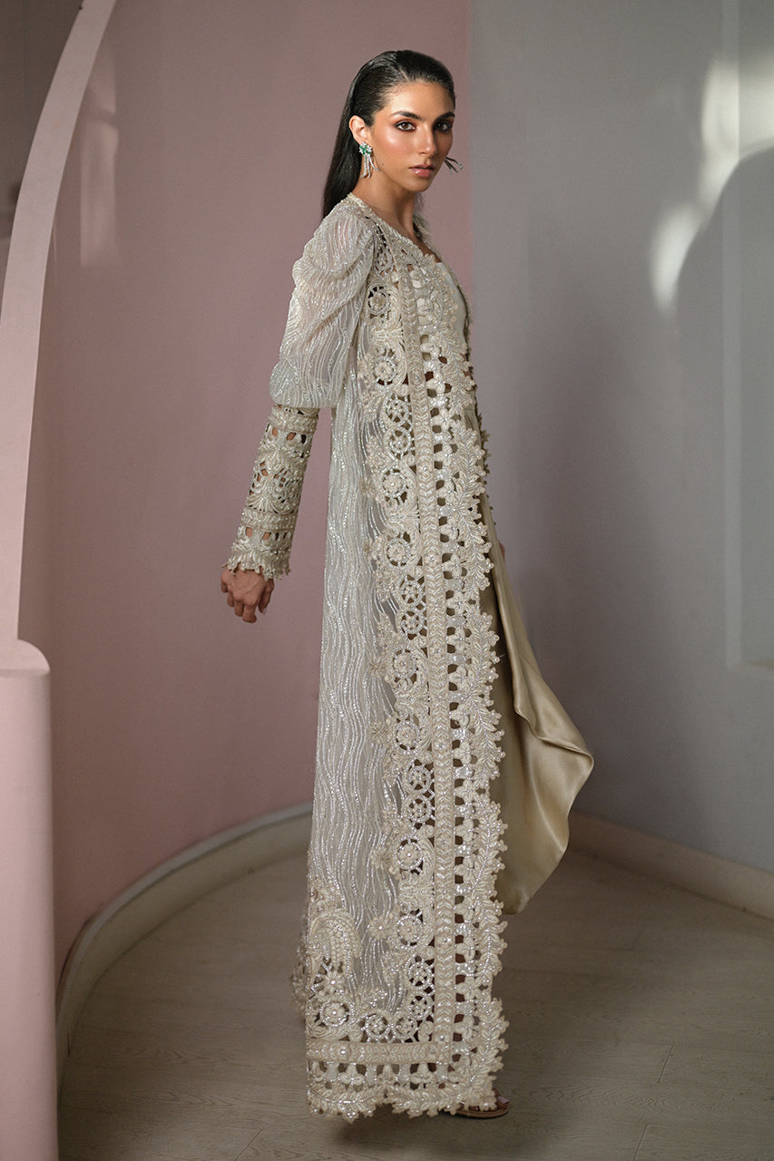 Bone Cutwork Embroidered Tulle Salwar Kameez (3-Piece) - Image 3