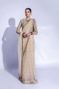 Pakistani Pastel Zardozi Net Saree with Crystal Blouse (3-Piece) - Image 2