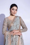 Pakistani Pastel Zardozi Net Saree with Silk Blouse (2-Piece) - Image 2
