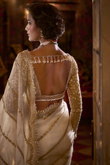 Indian Ivory Gota Patti Organza Saree (2-Piece) - Image 7