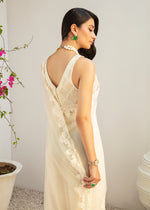 Offwhite Lace & Ruffle Organza Saree (2-Piece) - Image 4