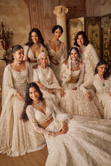 Indian Ivory Embroidered Organza Saree (2-Piece) - Image 8